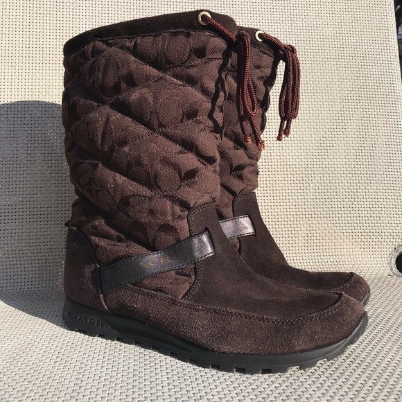 Coach Suede & Quilted Boots